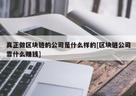 真正做区块链的公司是什么样的[区块链公司靠什么赚钱]